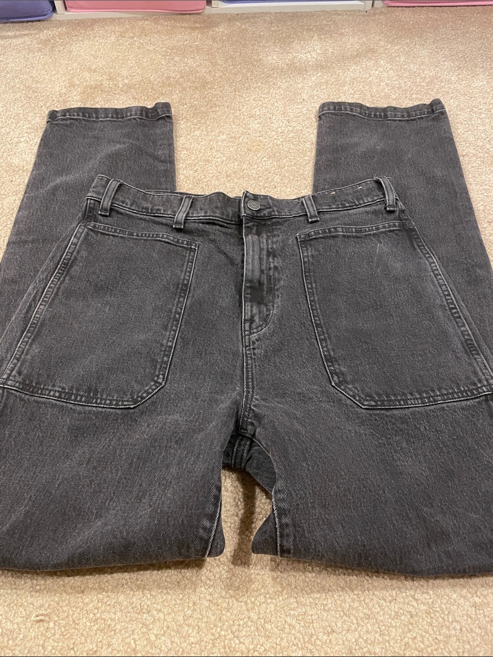 GUC Madewell Black Washed Denim Jeans, 90s straight size 30T